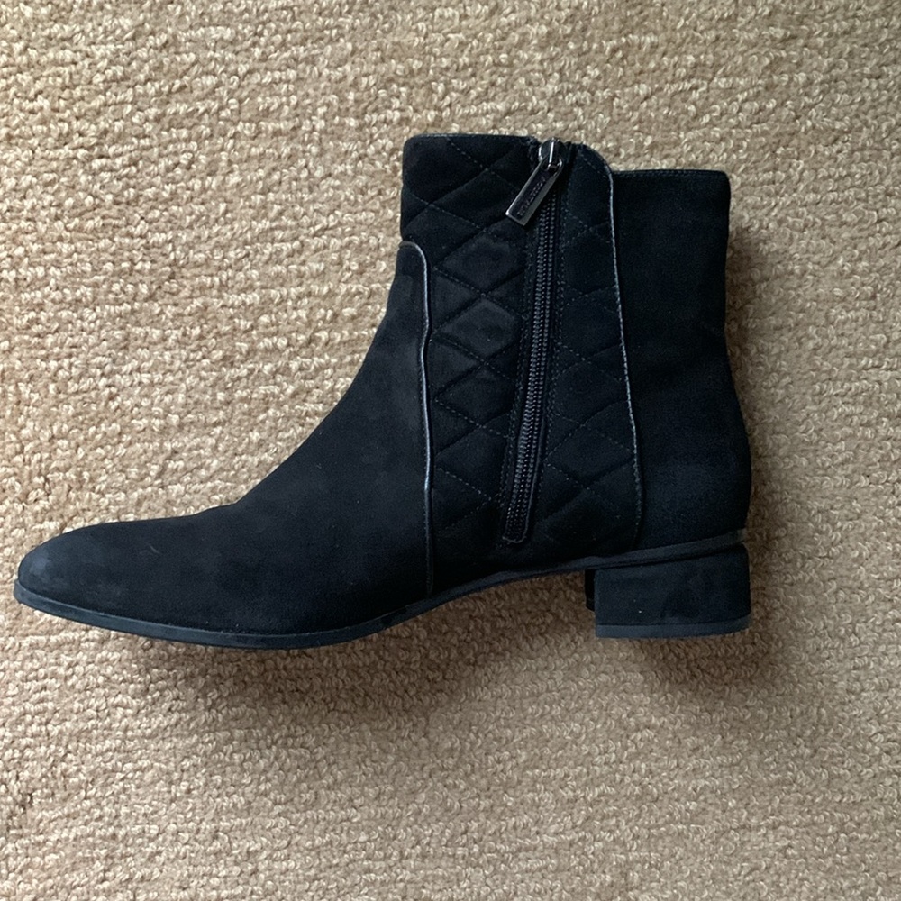 Black Aquatalia Low Heel Weatherproof Suede Bootie